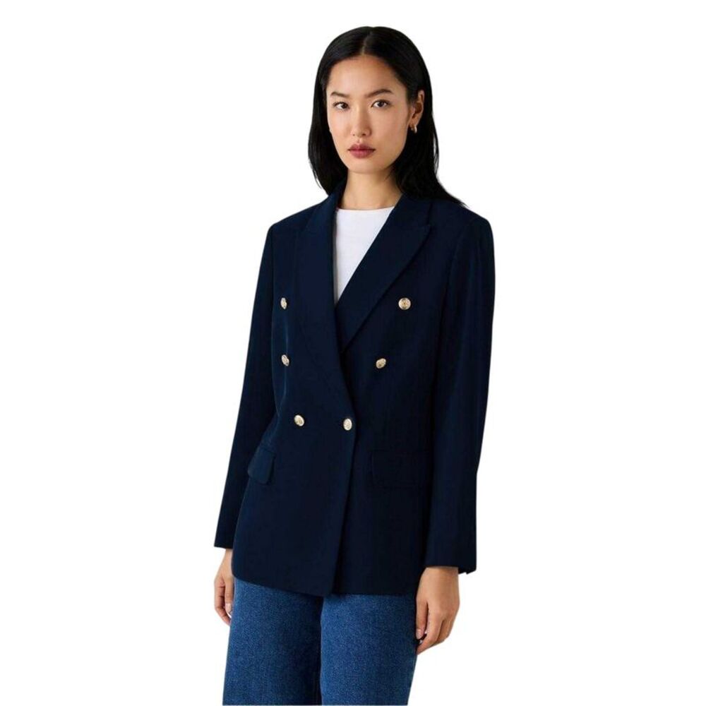 Finery Womens/Ladies Double-Breasted Regular Blazer / Navy